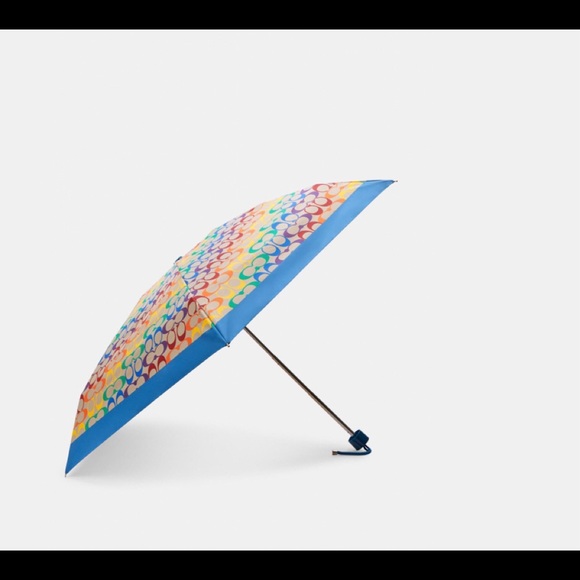 NWT Coach Mini Umbrella  Rainbow Signature RSP$78 - Picture 2 of 3